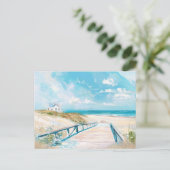 Blaue und weiße Küstenlandschaft Postkarte (Stehend Vorderseite)