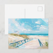 Blaue und weiße Küstenlandschaft Postkarte (Vorne/Hinten)