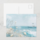 Blaue und weiße Küstenlandschaft Postkarte (Vorne/Hinten)
