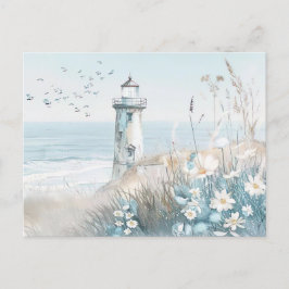 Blaue und weiße Küstenlandschaft Postkarte