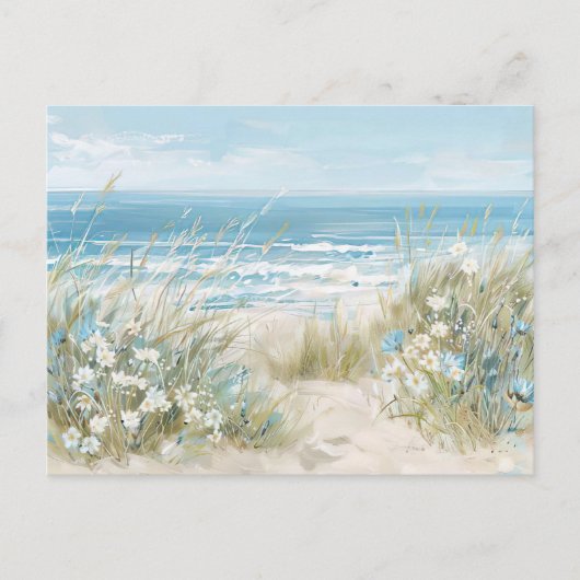 Blaue und weiße Küstenlandschaft Postkarte (Vorderseite)