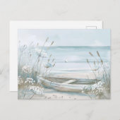 Blaue und weiße Küstenlandschaft Postkarte (Vorne/Hinten)