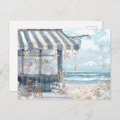 Blaue und weiße Küstenlandschaft Postkarte (Vorne/Hinten)