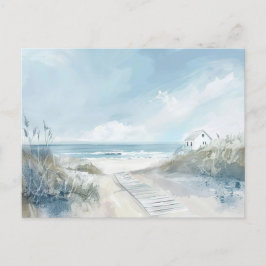 Blaue und weiße Küstenlandschaft Postkarte