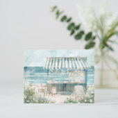 Blaue und weiße Küstenlandschaft Postkarte (Stehend Vorderseite)