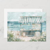 Blaue und weiße Küstenlandschaft Postkarte (Vorne/Hinten)