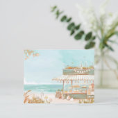 Blaue und weiße Küstenlandschaft Postkarte (Stehend Vorderseite)