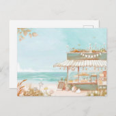 Blaue und weiße Küstenlandschaft Postkarte (Vorne/Hinten)