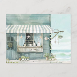 Blaue und weiße Küstenlandschaft Postkarte