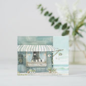 Blaue und weiße Küstenlandschaft Postkarte (Stehend Vorderseite)