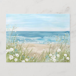 Blaue und weiße Küstenlandschaft Postkarte