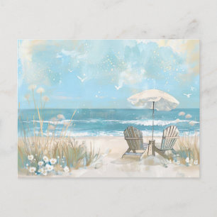 Blaue und weiße Küstenlandschaft Postkarte
