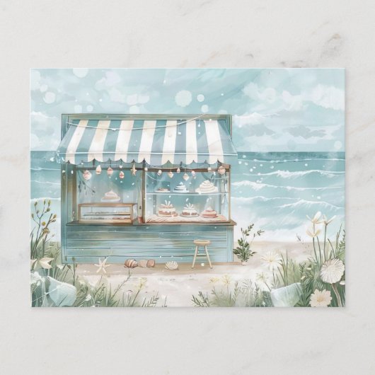 Blaue und weiße Küstenlandschaft Postkarte (Vorderseite)