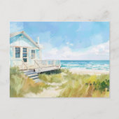 Blaue und weiße Küstenlandschaft Postkarte (Vorderseite)