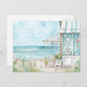 Blaue und weiße Küstenlandschaft Postkarte (Vorne/Hinten)