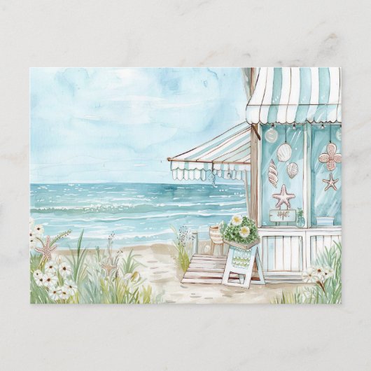 Blaue und weiße Küstenlandschaft Postkarte (Vorderseite)