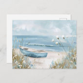 Blaue und weiße Küstenlandschaft Postkarte (Vorne/Hinten)