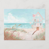 Blaue und weiße Küstenlandschaft Postkarte (Vorderseite)