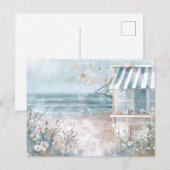 Blaue und weiße Küstenlandschaft Postkarte (Vorne/Hinten)
