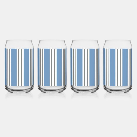 Blaue und weiße Küstenstreifen Dosenglas (Vorderseite)