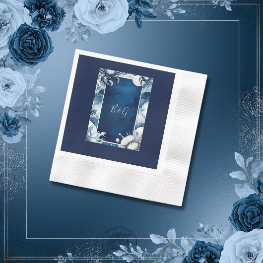 Blaue und weiße Küstenvibe Serviette