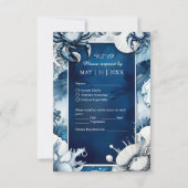 Blaue und weiße Küstenwache RSVP Karte (Vorderseite)