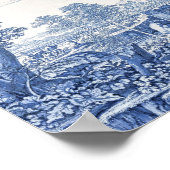 Blaue und weiße Landschaftliche Landschaft Poster (Ecke)