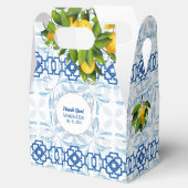 Blaue und weiße Lemon Mittelmeer Hochzeit Geschenkschachtel (Geöffnet)