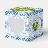 Blaue und weiße Lemon Mittelmeer Hochzeit Geschenkschachtel (Vorderseite)