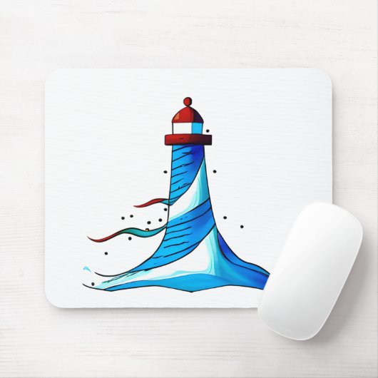 Blaue und weiße Leuchttürme Mouse Pad Mousepad (Mit Mouse)