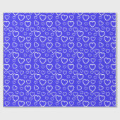 Blaue und weiße Liebe Herzmuster Geschenkpapier (Flach)