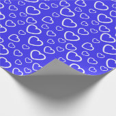 Blaue und weiße Liebe Herzmuster Geschenkpapier (Ecke)