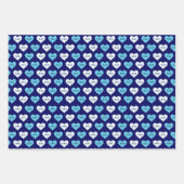 Blaue und weiße Liebe Vater Muster Geschenkpapier Set (Vorderseite 3)