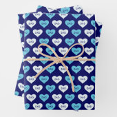 Blaue und weiße Liebe Vater Muster Geschenkpapier Set (Beispiel)