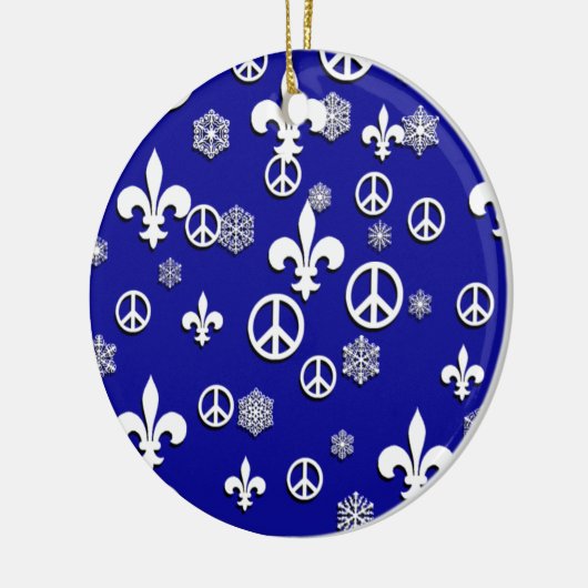 Blaue und weiße Lilien-Friedensverzierung Keramikornament (Links)