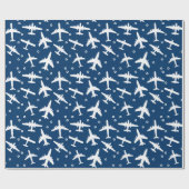 Blaue und weiße Luftfahrt - Muster Geschenkpapier (Flach)