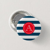 Blaue und weiße Marinemuster Button (Vorne & Hinten)