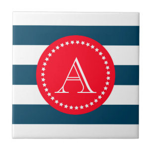 Blaue und weiße Marinemuster Fliese