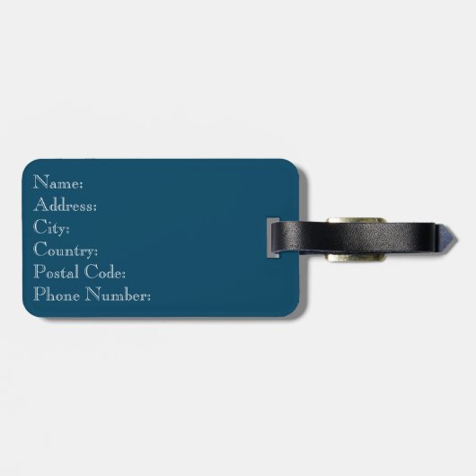 Blaue und weiße Marinemuster Gepäckanhänger (Rückseite horizontal)