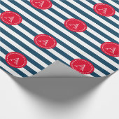 Blaue und weiße Marinemuster Geschenkpapier (Ecke)