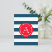Blaue und weiße Marinemuster Postkarte (Stehend Vorderseite)