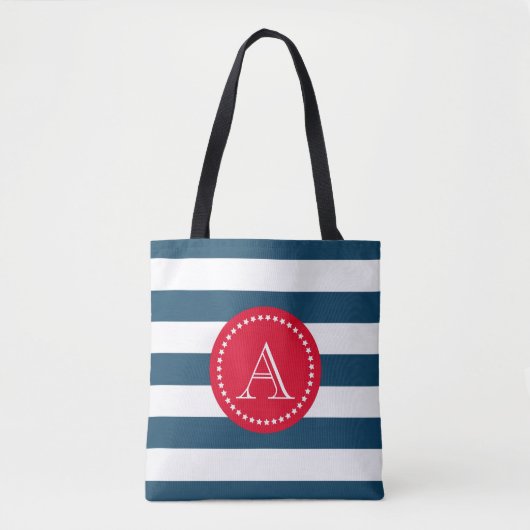 Blaue und weiße Marinemuster Tasche (Vorderseite)
