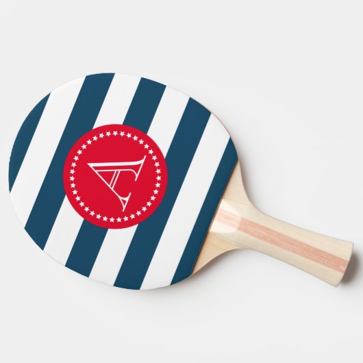Blaue und weiße Marinemuster Tischtennis Schläger (Seitenansicht)