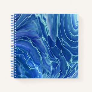 Blaue und weiße Marmor-Acrylabstraktion Notizblock