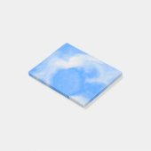 Blaue und weiße Marmor Post-it Klebezettel (angewinkelt)