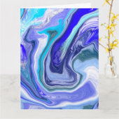 Blaue und weiße Marmor zum Geburtstag Karte (Gelbe Blume)