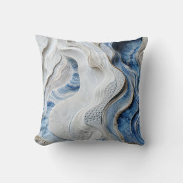 Blaue und weiße Marmorkristall-Geoden-Kunst Kissen