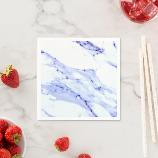 Blaue und weiße Marmorplatte, abstrakte Wellenmust Serviette (Beispiel)