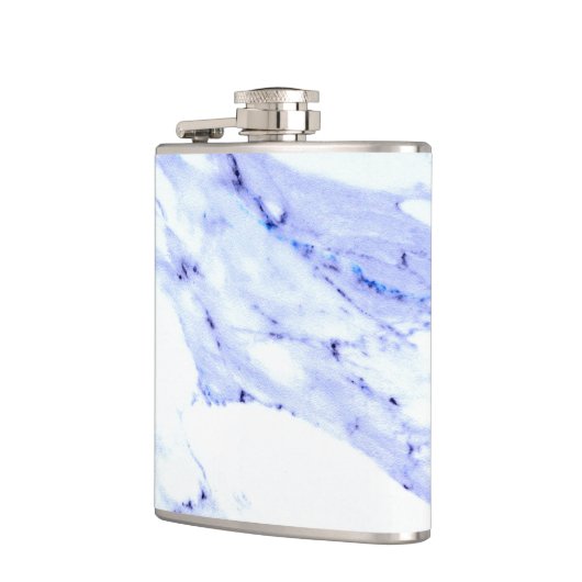 Blaue und weiße Marmorplatte Flachmann (Links)