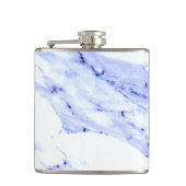 Blaue und weiße Marmorplatte Flachmann (Vorderseite)